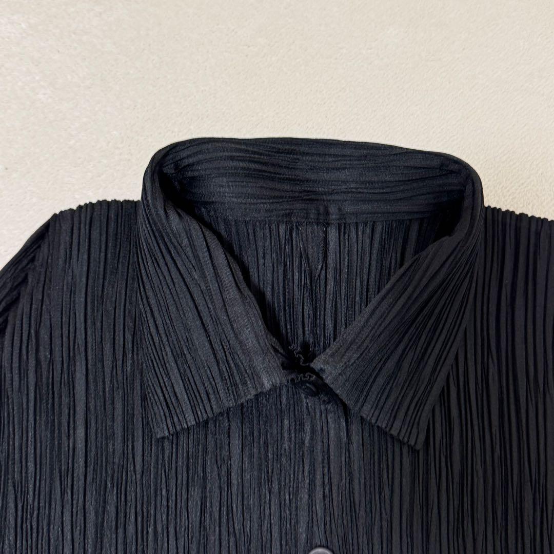 極美品✨PLEATS PLEASE プリーツ　半袖　黒色　シャツ　Lサイズ