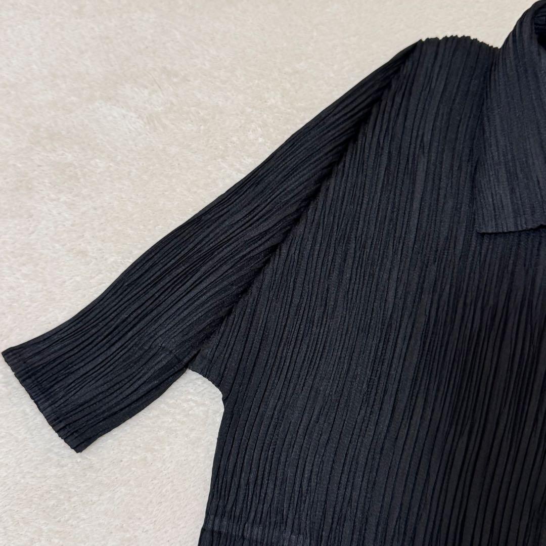 極美品✨PLEATS PLEASE プリーツ　半袖　黒色　シャツ　Lサイズ
