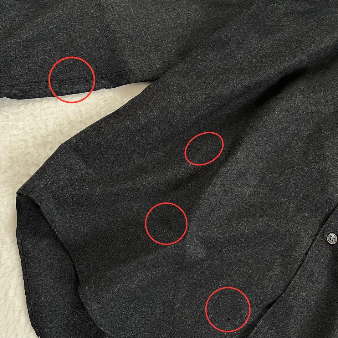 【コムデギャルソン】長袖シャツ 毛100 フランス製 シンプル 無地 ナチュラル