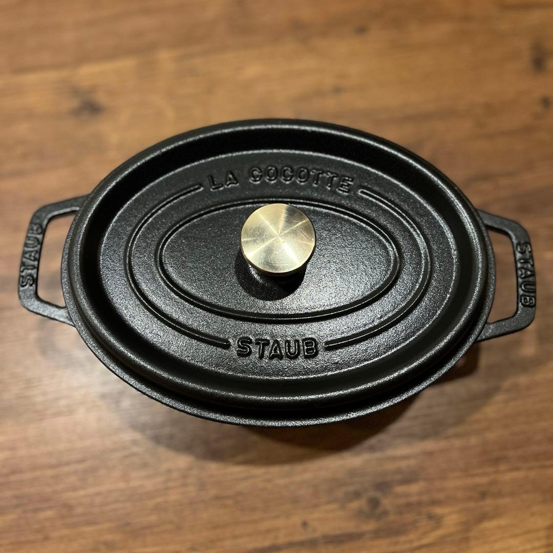 タイムセール！美品STAUB 鍋　オーバル 23 ブラック