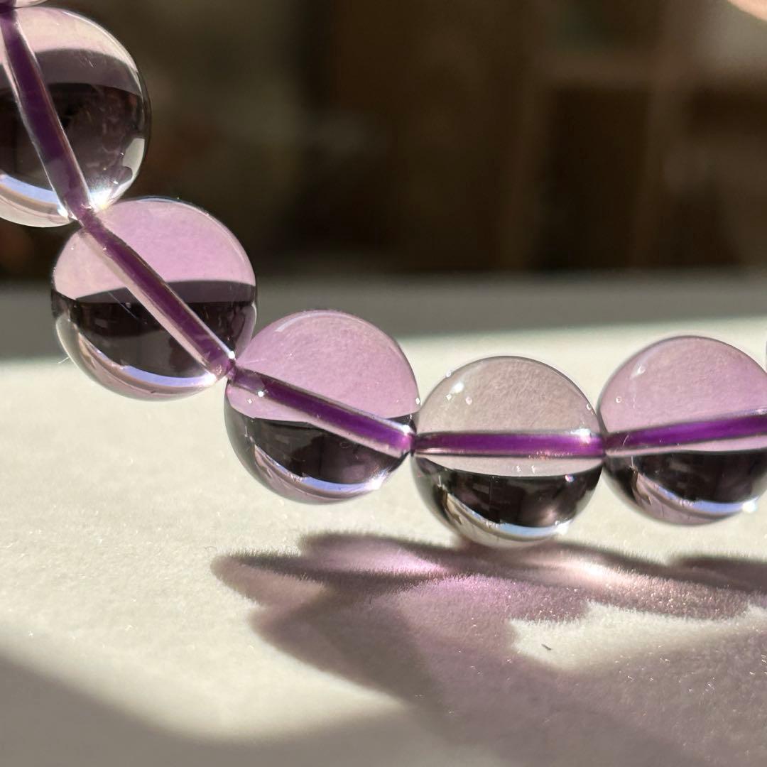 【新品未使用】【透明感抜群】ピンクアメジスト ブレス12mm内径16.5cm