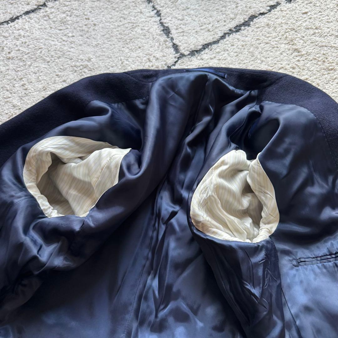 グリーンレーベルリラクシング　ダブルチェスターコート　カシミヤ混　ネイビー　M