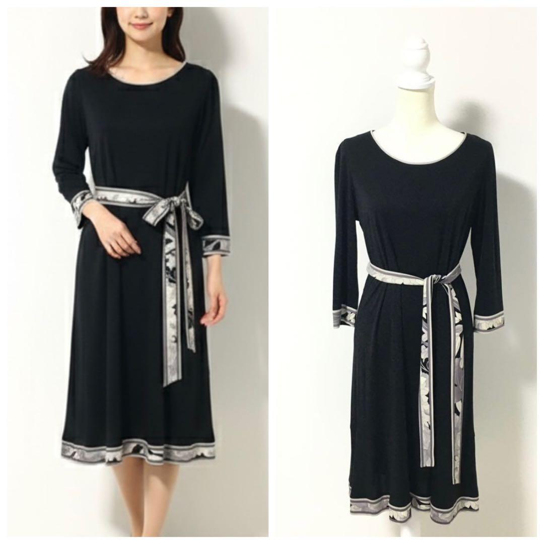 美品　LEONARD レオナール カンカン ワンピース　ベルト　LL