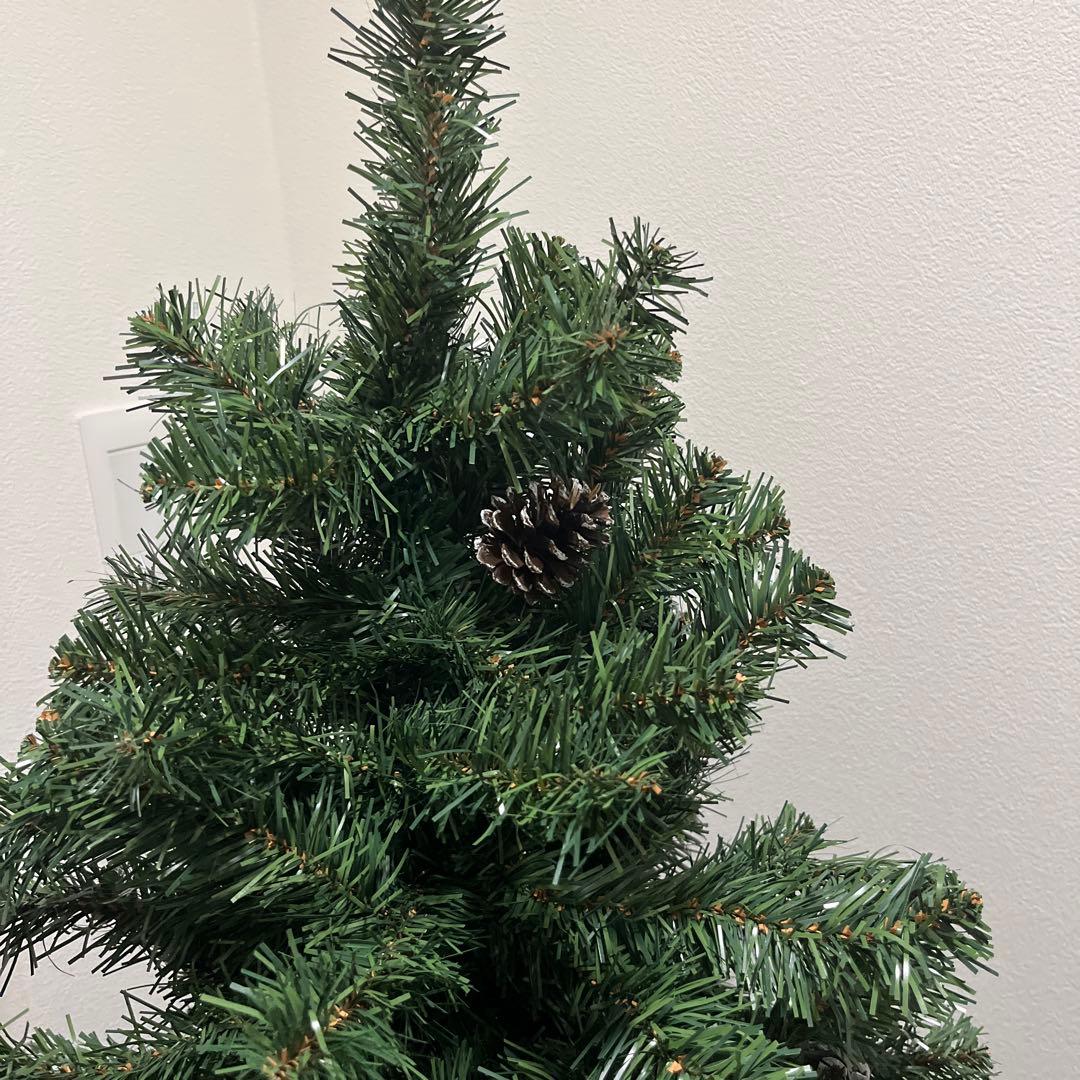 クリスマスツリー 松ぼっくり、オーナメント付き 緑