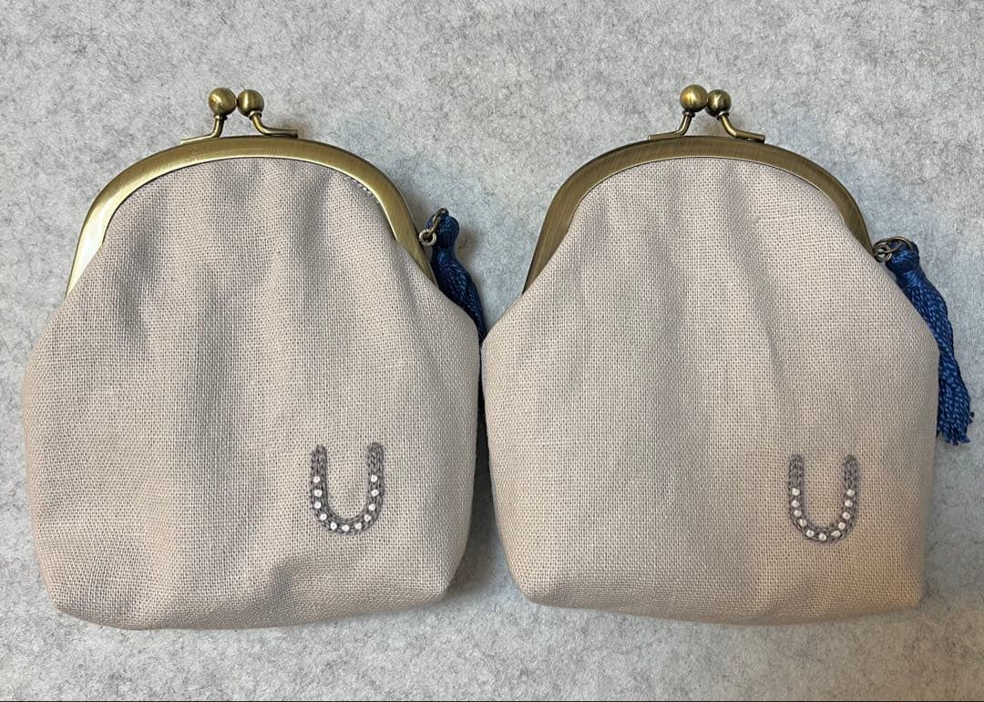 ハンドメイド　手刺繍　がま口ポーチ☆まっちゃんだよです