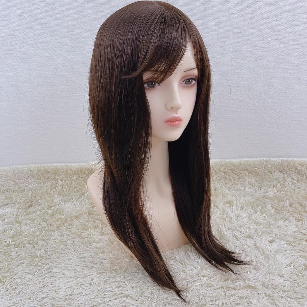 ¨*♡様 人毛100% フルウィッグ 医療用 ロング ストレート ブラウン 茶髪