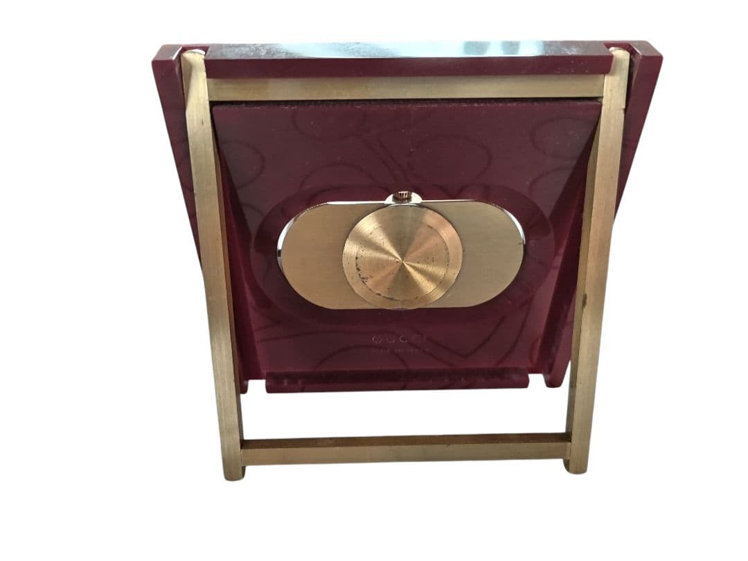 【GUCCI】アンティーク　ヴィンテージ　 手巻き 置時計 レア品　機械時計