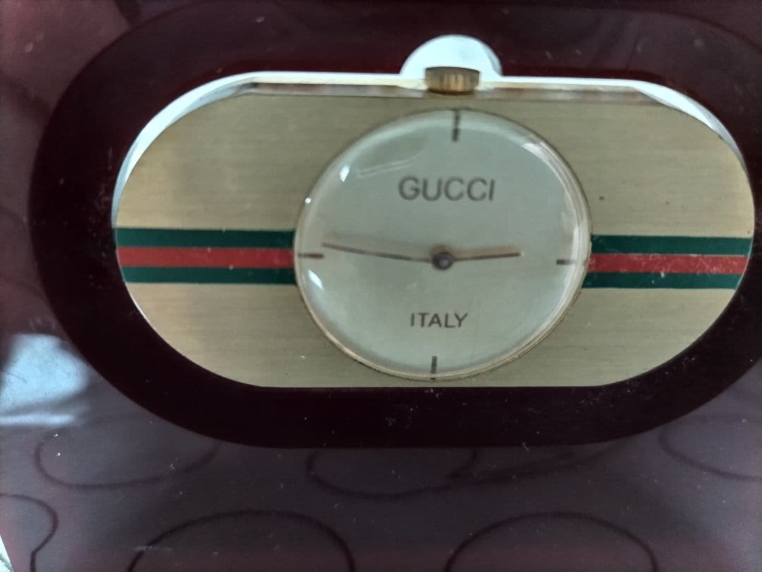【GUCCI】アンティーク　ヴィンテージ　 手巻き 置時計 レア品　機械時計