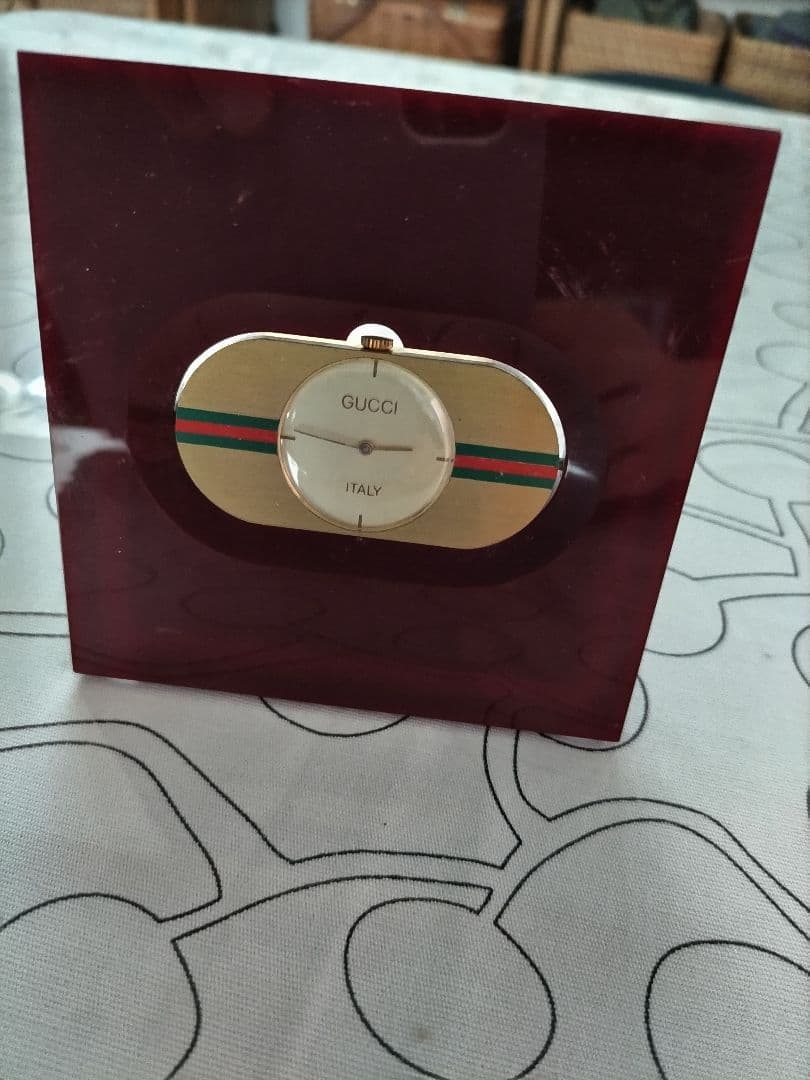 【GUCCI】アンティーク　ヴィンテージ　 手巻き 置時計 レア品　機械時計