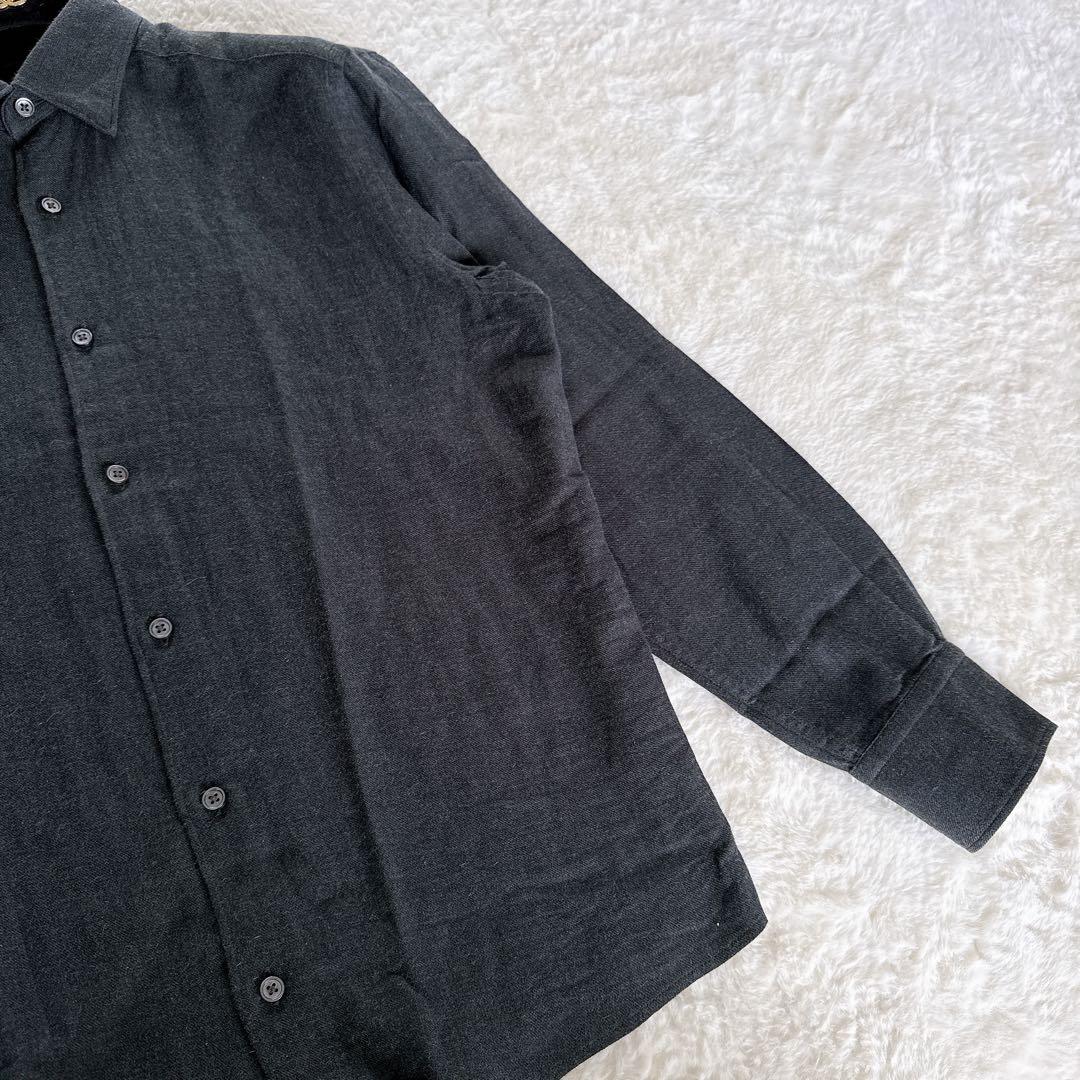 【Ermenegildo Zegna】長袖シャツ コットンカシミヤ混 グレー M