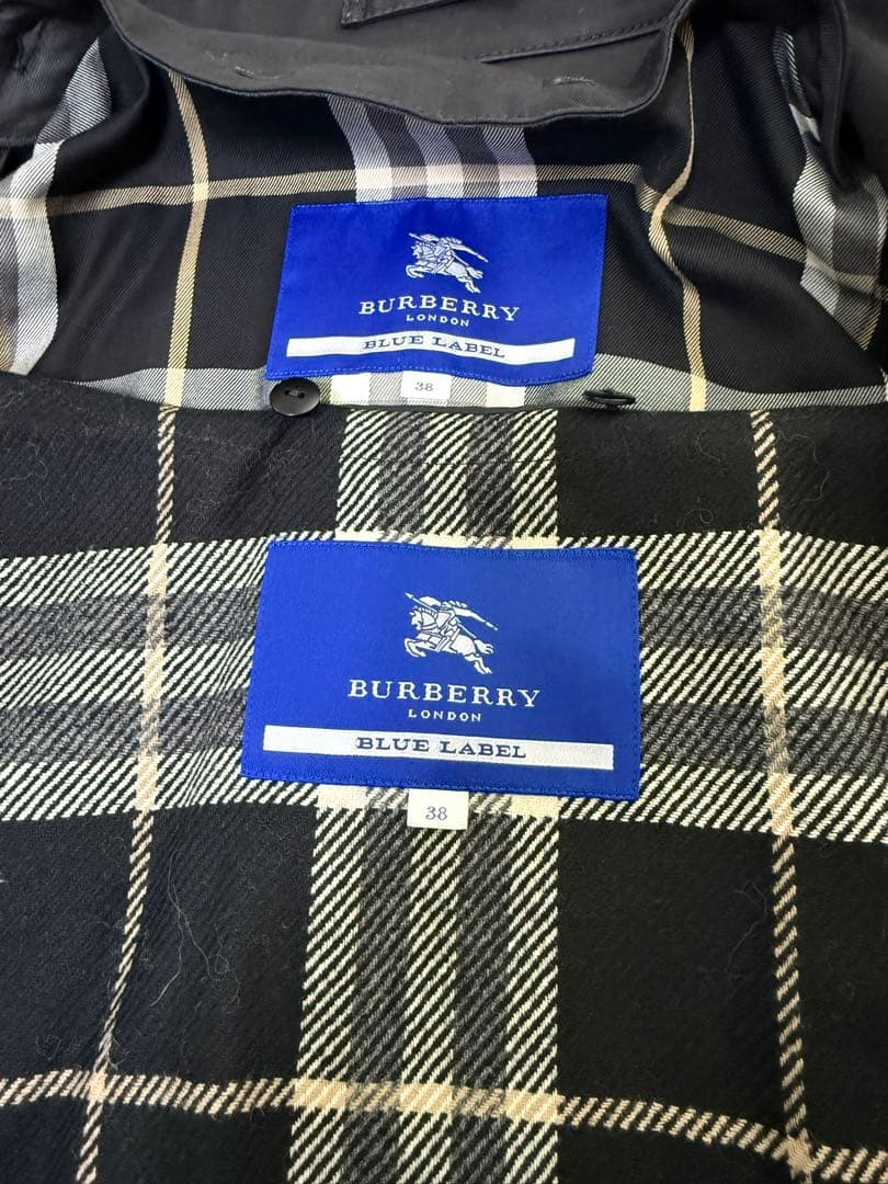 バーバリーのトレンチコート黒裏地付き　 サイズ38（S）
