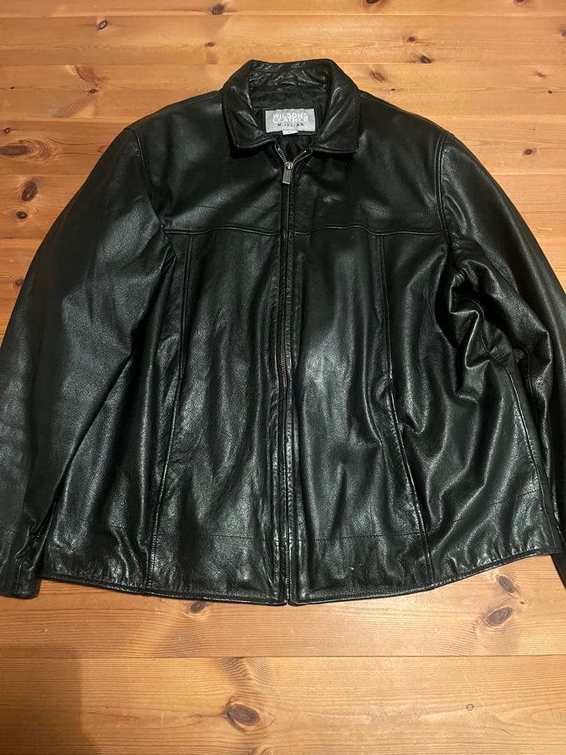 90s Wilson leather レザージャケット シングル ブラック 本革