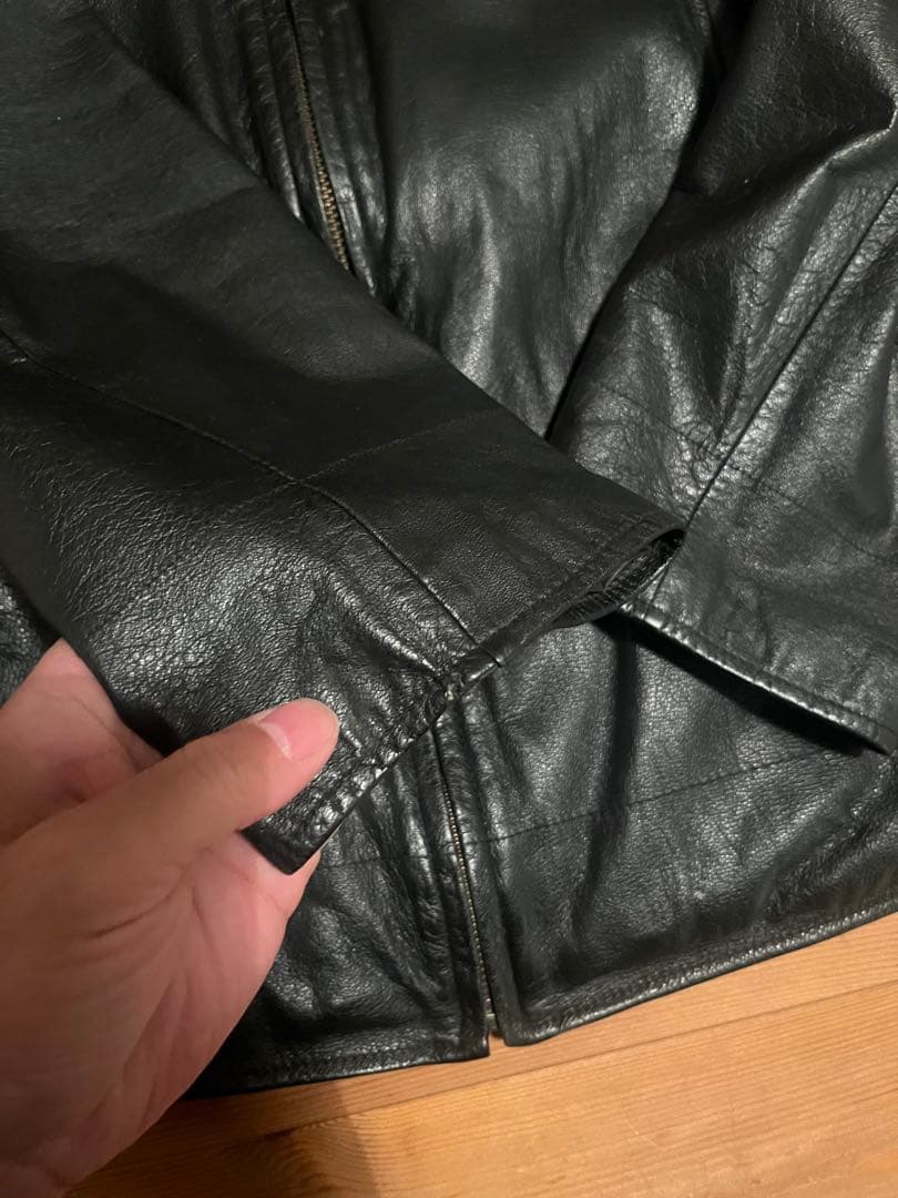 90s Wilson leather レザージャケット シングル ブラック 本革