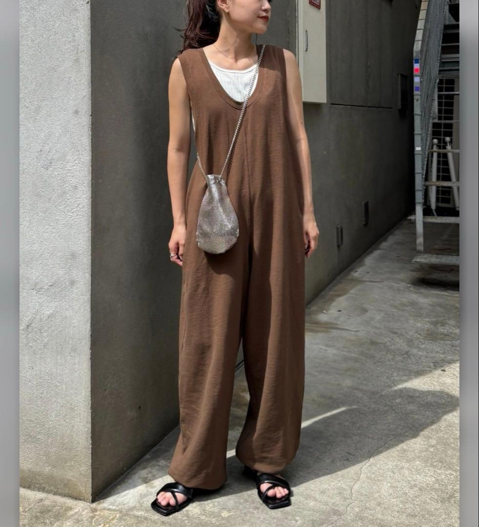 じ*ん様 スラブ裏毛裾ドロストオールインワン