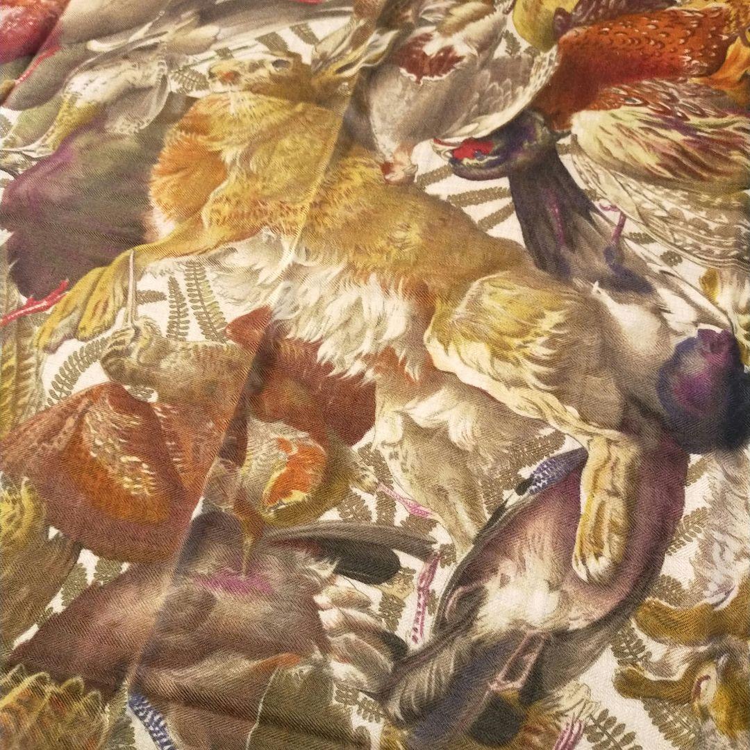 ☘️希少☘️カシミヤ エルメス　GIBIERS　狩猟の鳥獣　カレ90