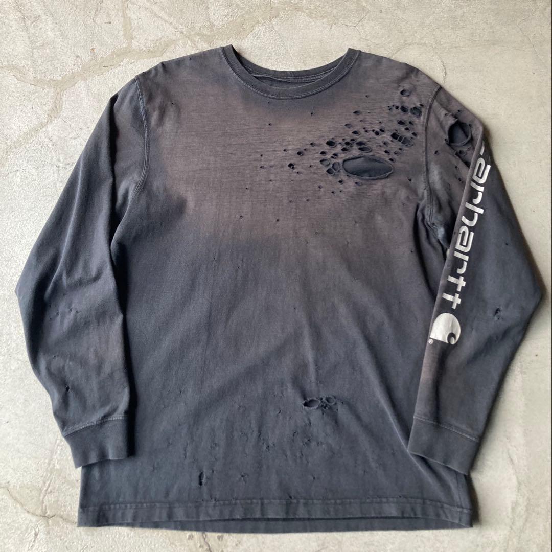 90s Carhartt ロンT フェード ボロ グランジ vintage