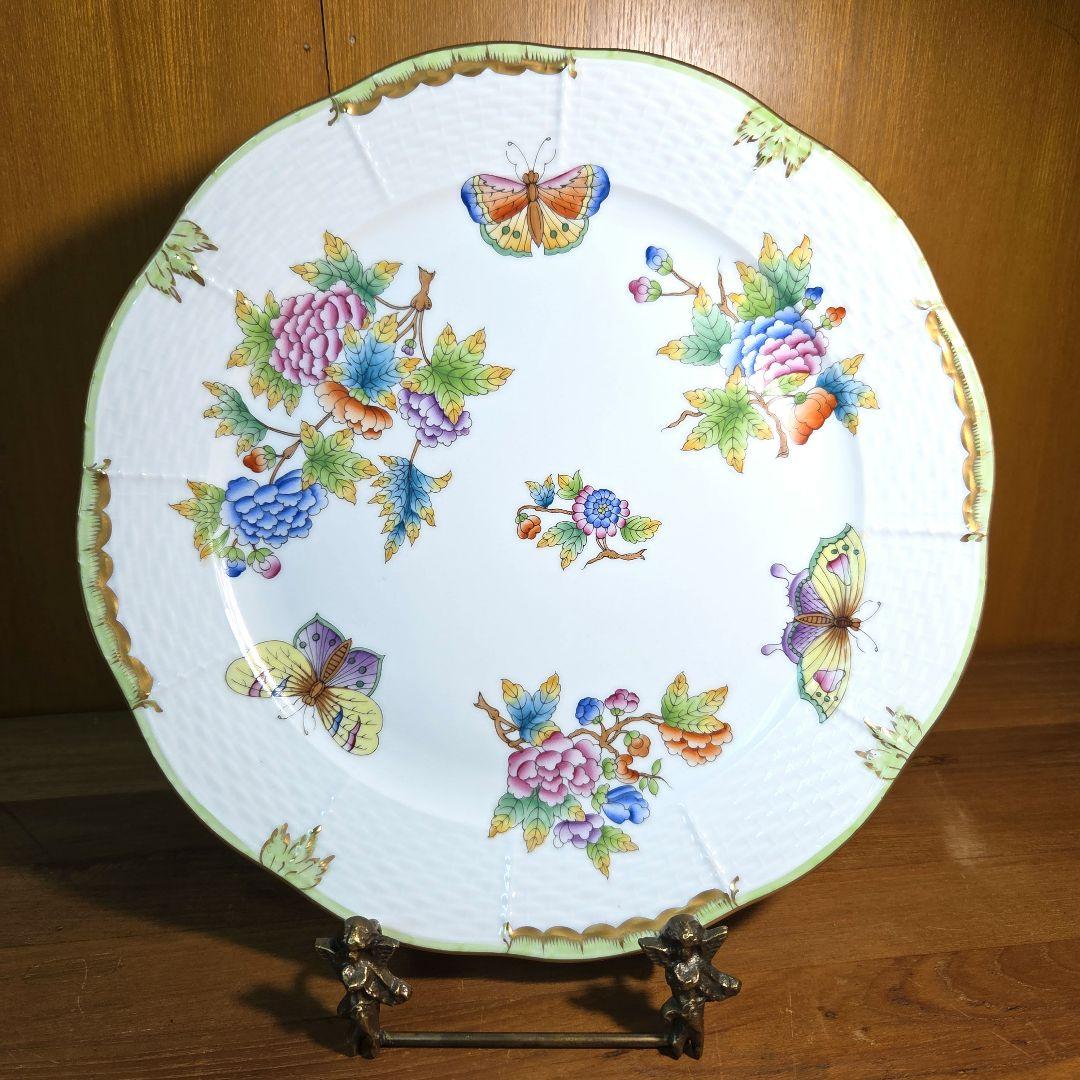 ヘレンド 約25.5cm ヴィクトリアブーケ 大皿プレート Herend 手描き