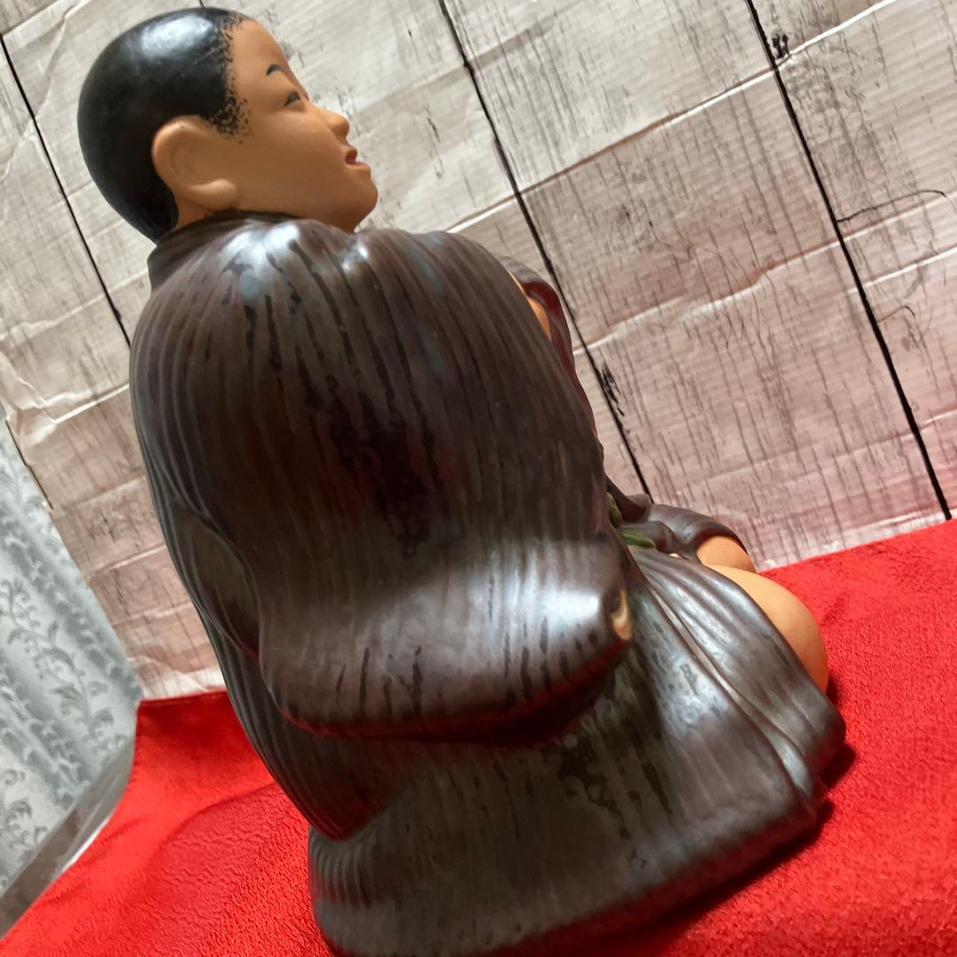 大倉謹製　陶器製 仙台四郎 幸福を呼ぶ 福の神 縁起物 招福 仙壺四郎