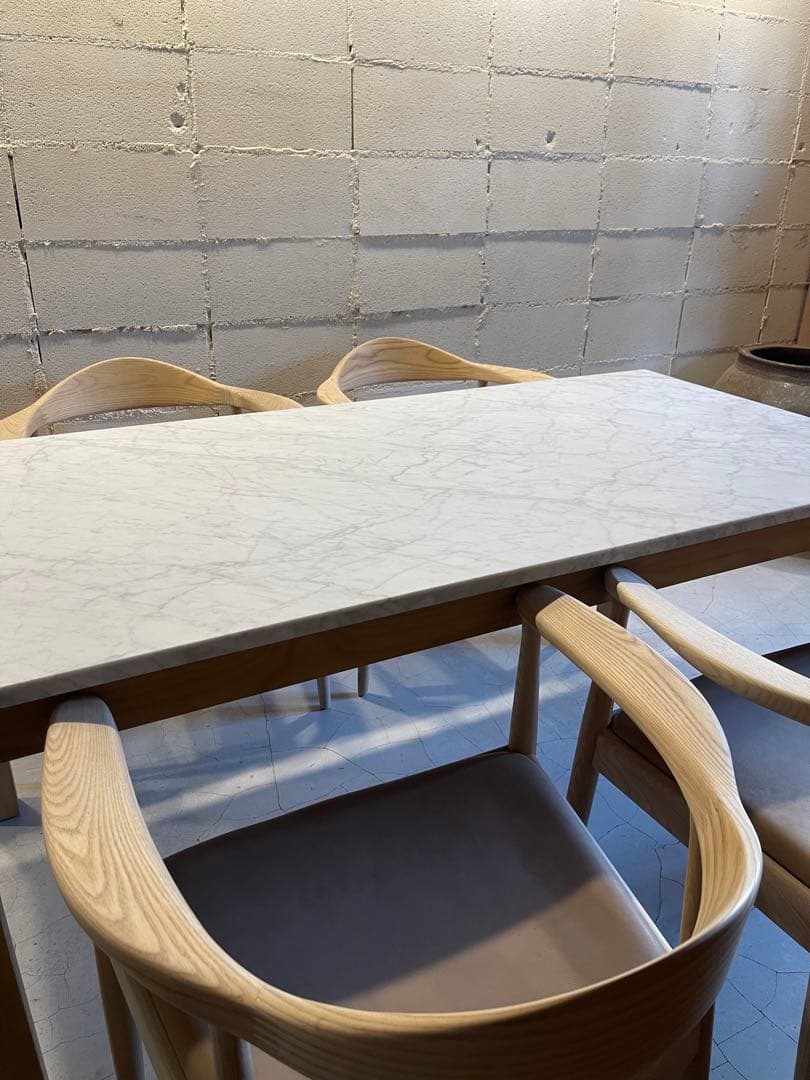 Francfranc フランフラン　チェロ ダイニングテーブル　大理石 ×ウッド