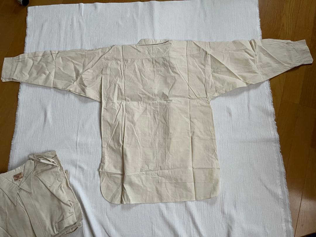 明治 大正 昭和初期 戦前 戦中 戦後 国民服 襟付木綿シャツ 作業着 貝釦