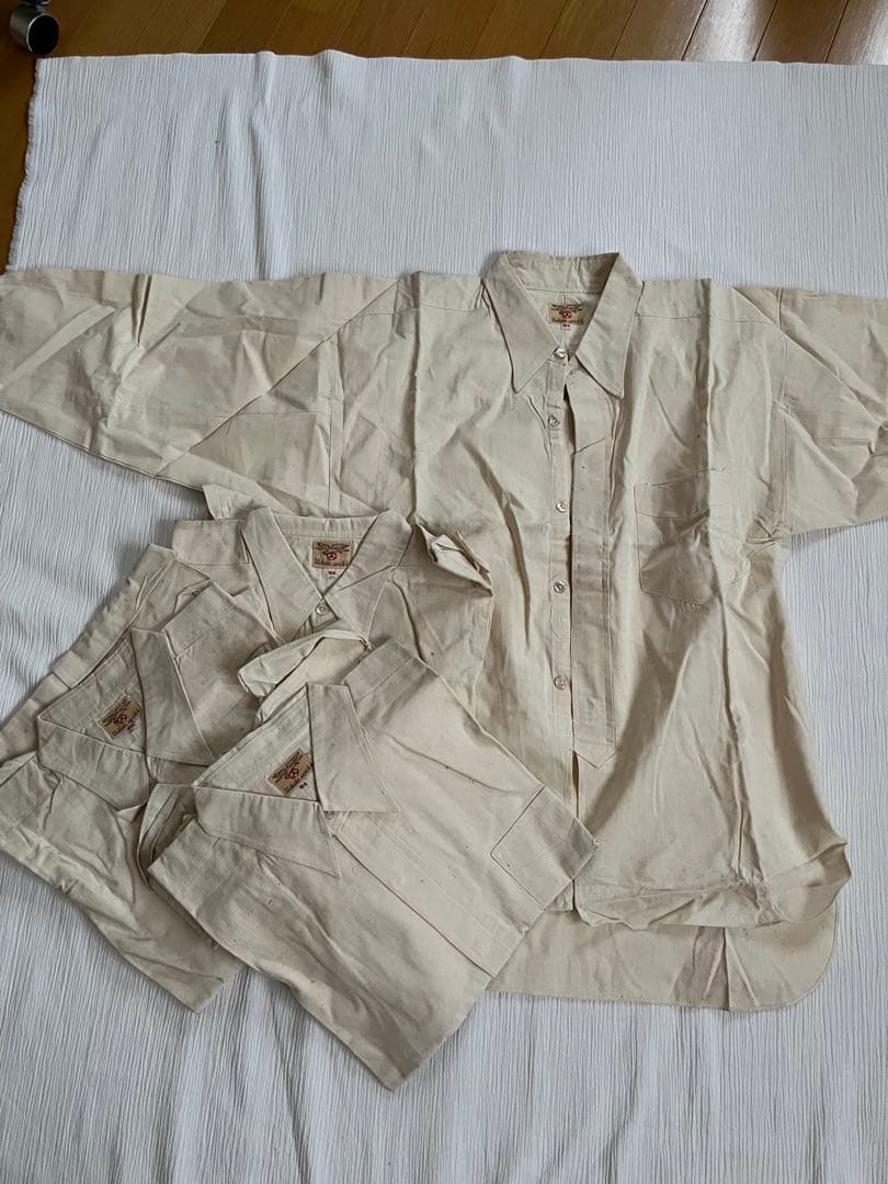 明治 大正 昭和初期 戦前 戦中 戦後 国民服 襟付木綿シャツ 作業着 貝釦
