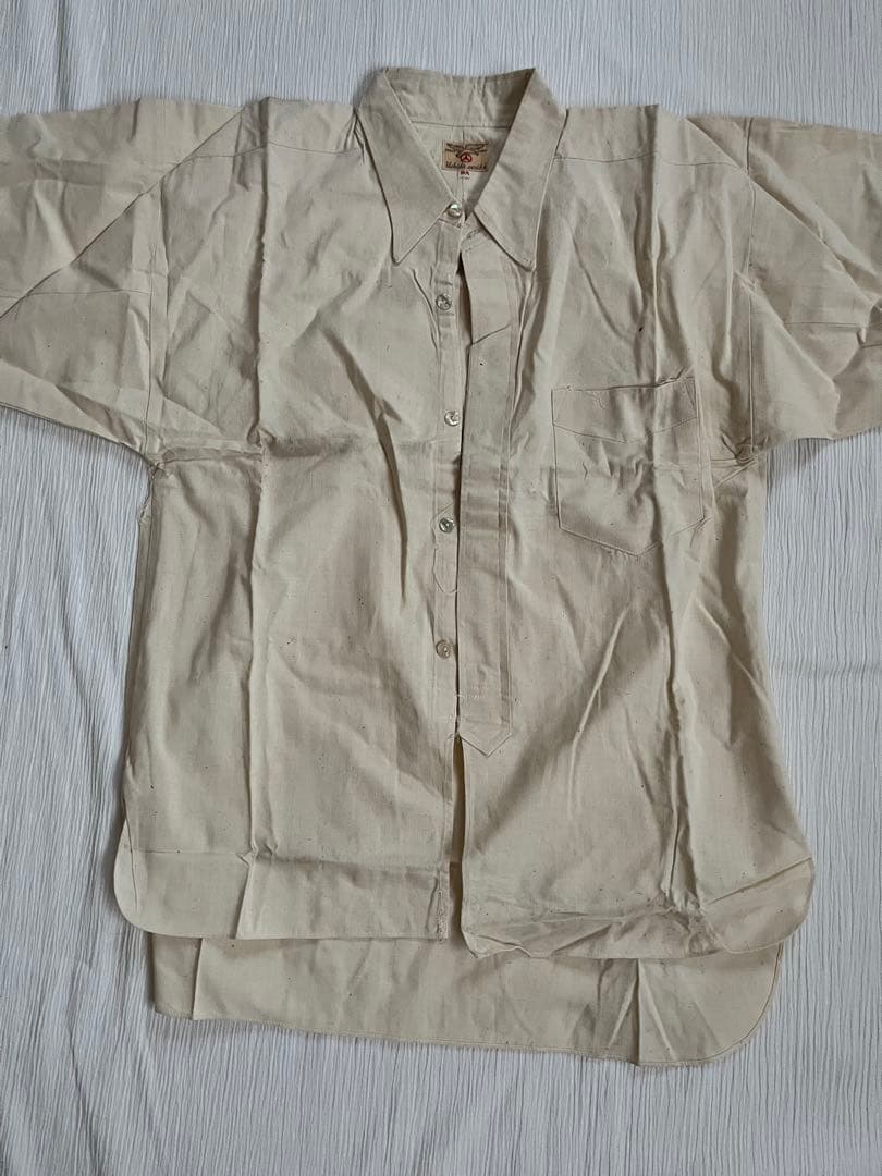 明治 大正 昭和初期 戦前 戦中 戦後 国民服 襟付木綿シャツ 作業着 貝釦