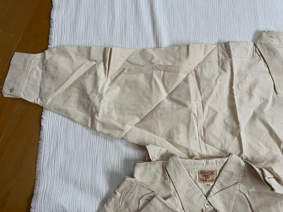 明治 大正 昭和初期 戦前 戦中 戦後 国民服 襟付木綿シャツ 作業着 貝釦