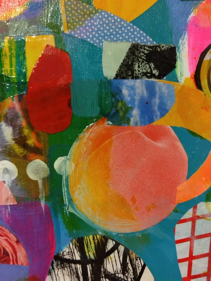 【値下 コラージュ】S4号サイズ 高さ333mm幅333mm アクリル