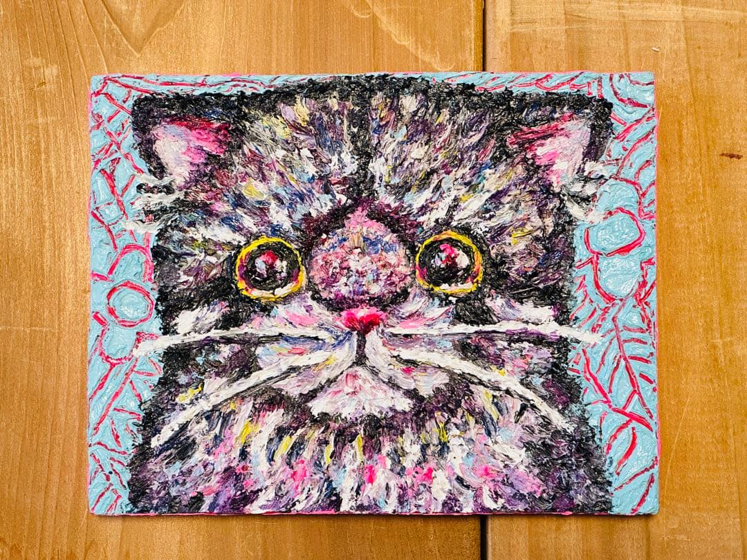 〜ぬいぐるみシリーズ〜　かわいいマヌルネコの油絵