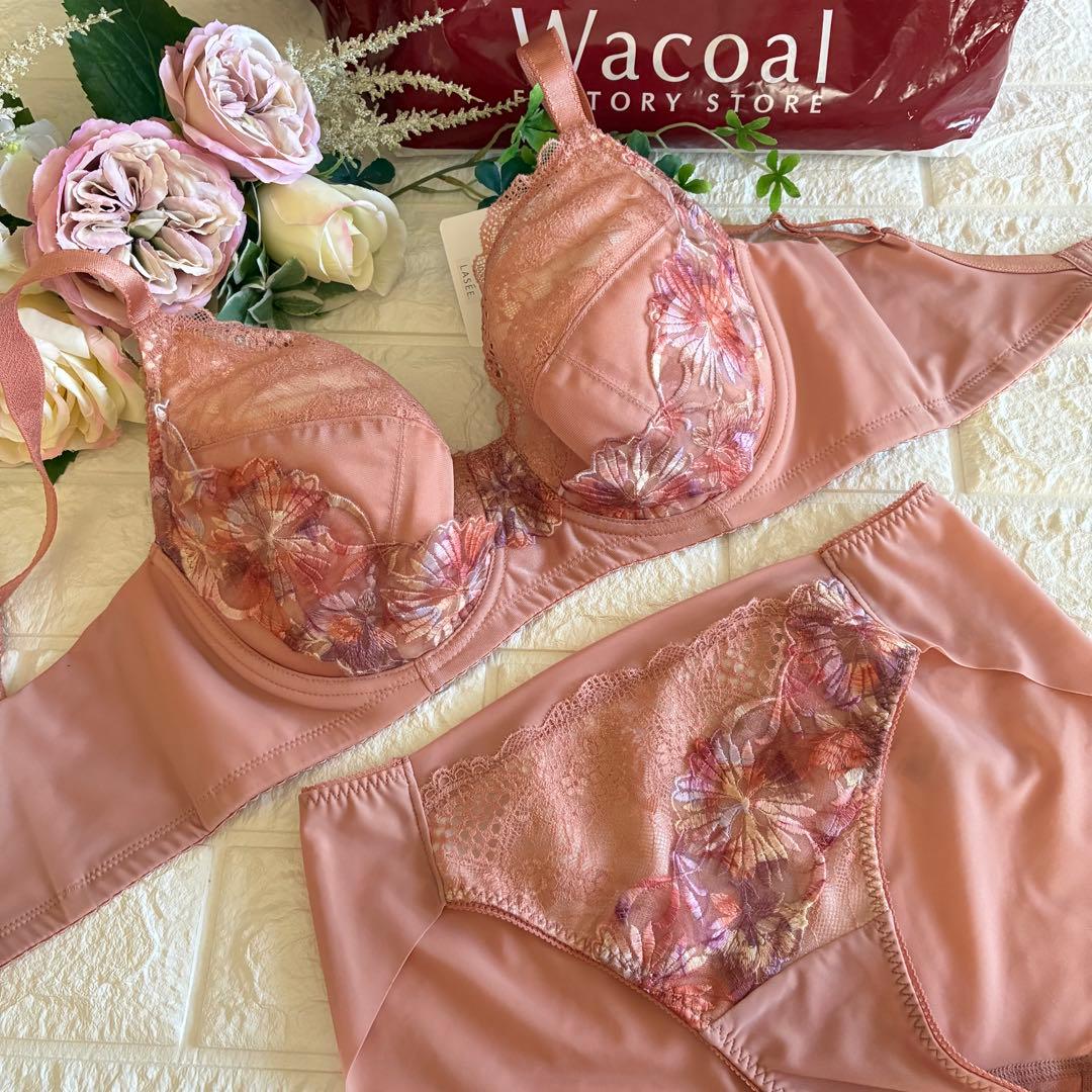 Wacoal ラゼ 着やせすっきりブラ上下セットF70❣️OR✿·͜·素敵❁⃘*.゜