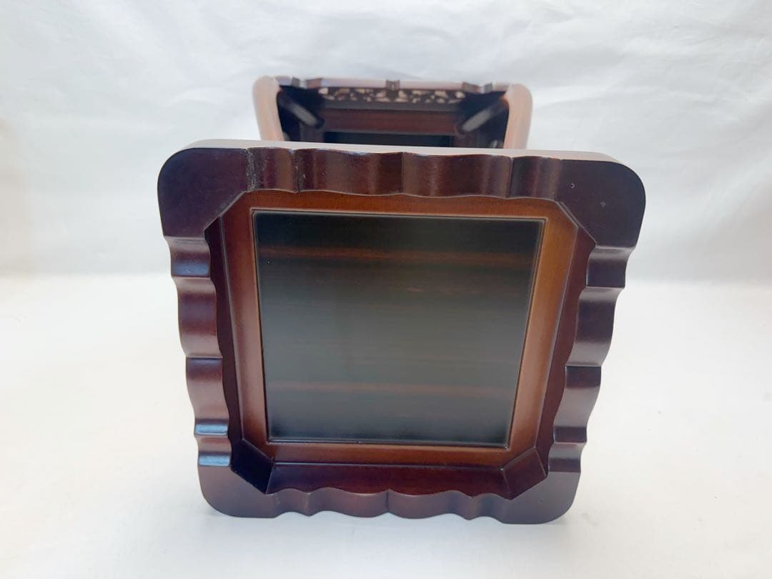 未使用 華道具 中国古美術 黒檀 唐木 透かし彫 猫足 高燭台 高卓 盆栽台紙箱