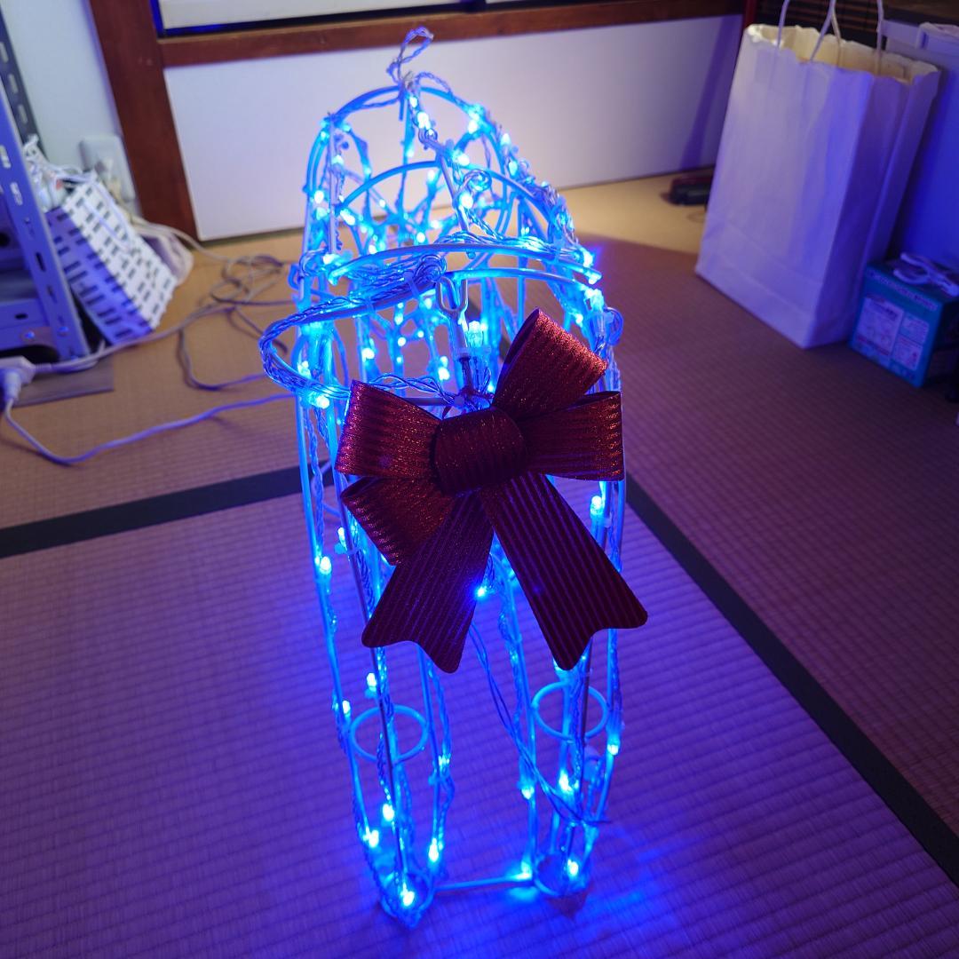 【再値下げ】 クリスマス トナカイ 青色 LED イルミネーション 2体セット