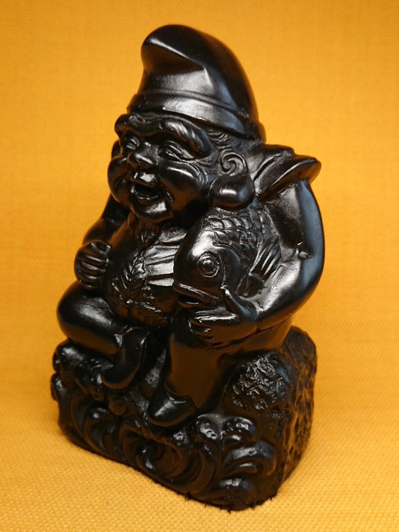 【美品】ビンテージ　恵比寿　石製　置物　インテリア　工芸品　美術品　A2873