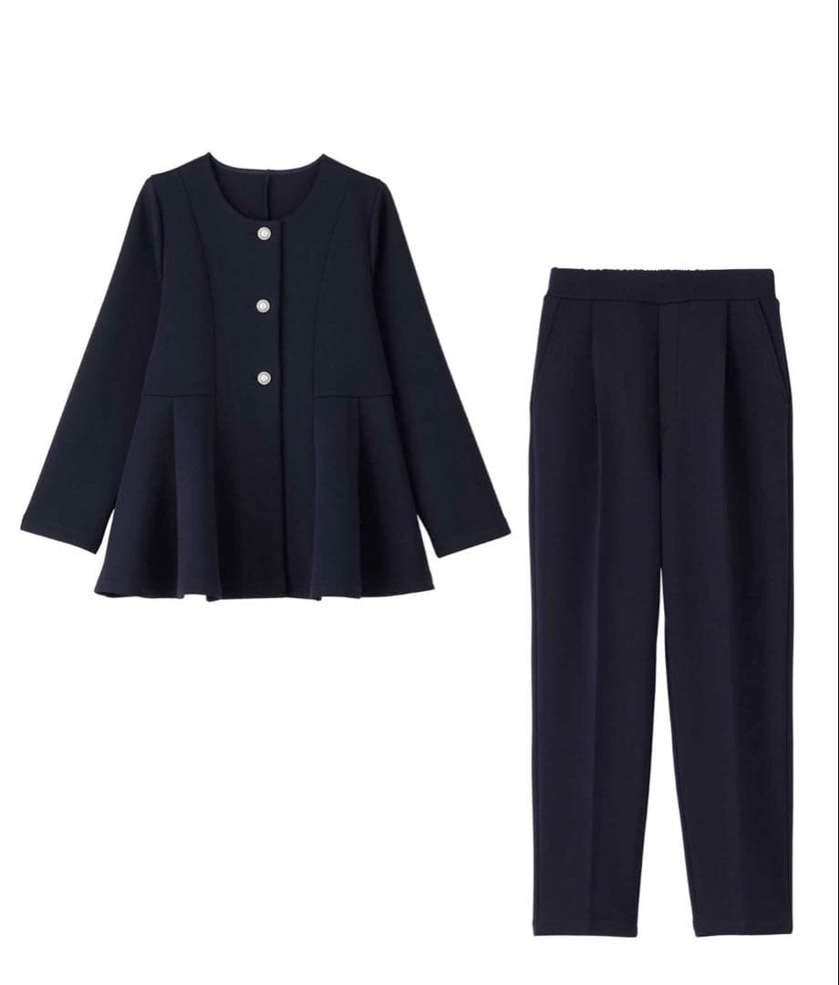 GeeRA ２点セット　ペプラムジャケット　テーパードパンツ　ベージュ　Mサイズ