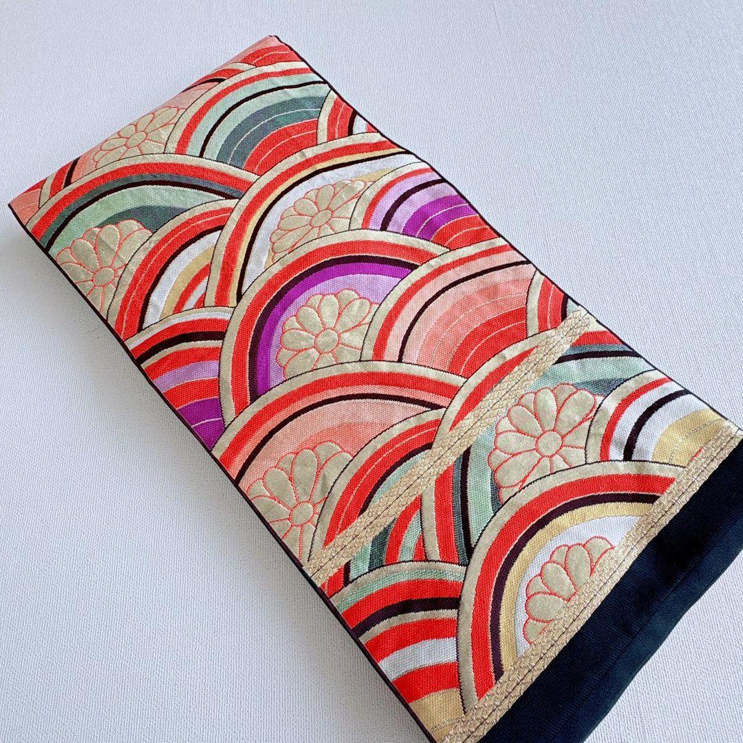 フルセット七五三７歳女の子　オレンジ地　傘椿　黒地袋帯　袖なし長襦袢7125