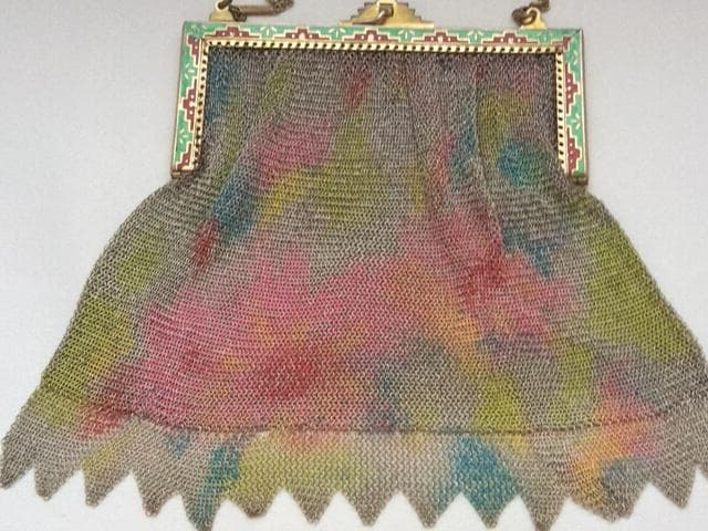 レア　極細　繊細　アンティーク　メタルパティーバック　アールヌーヴォー