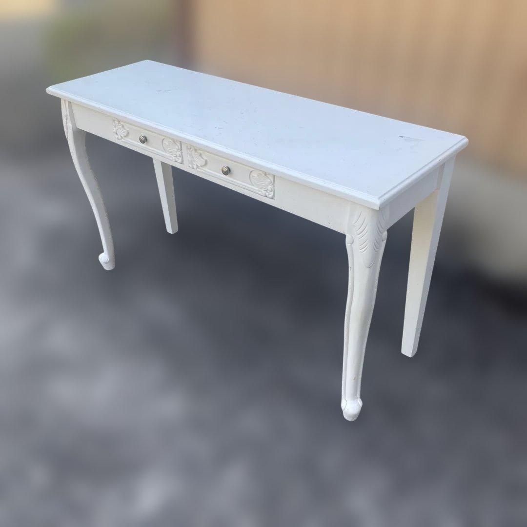 コンソールテーブル　ホワイト　ロココ調　猫脚　姫系　アンティーク調
