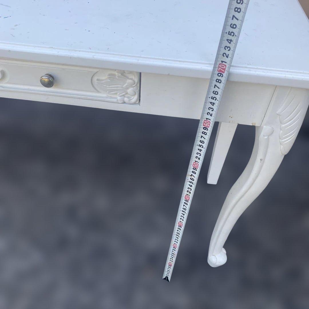 コンソールテーブル　ホワイト　ロココ調　猫脚　姫系　アンティーク調