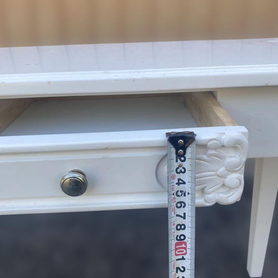 コンソールテーブル　ホワイト　ロココ調　猫脚　姫系　アンティーク調