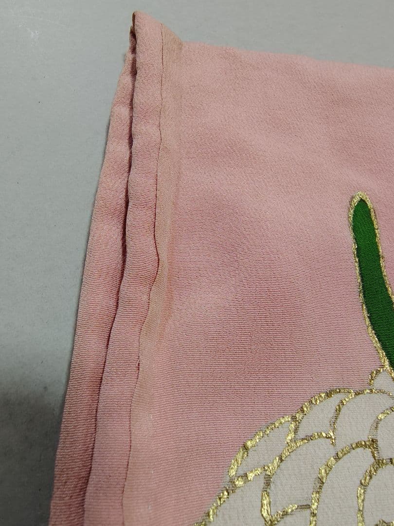 アンティーク振袖 ピンク 状態悪い 金駒刺繍　鳳凰 伝統柄振袖　牡丹刺繍　レトロ