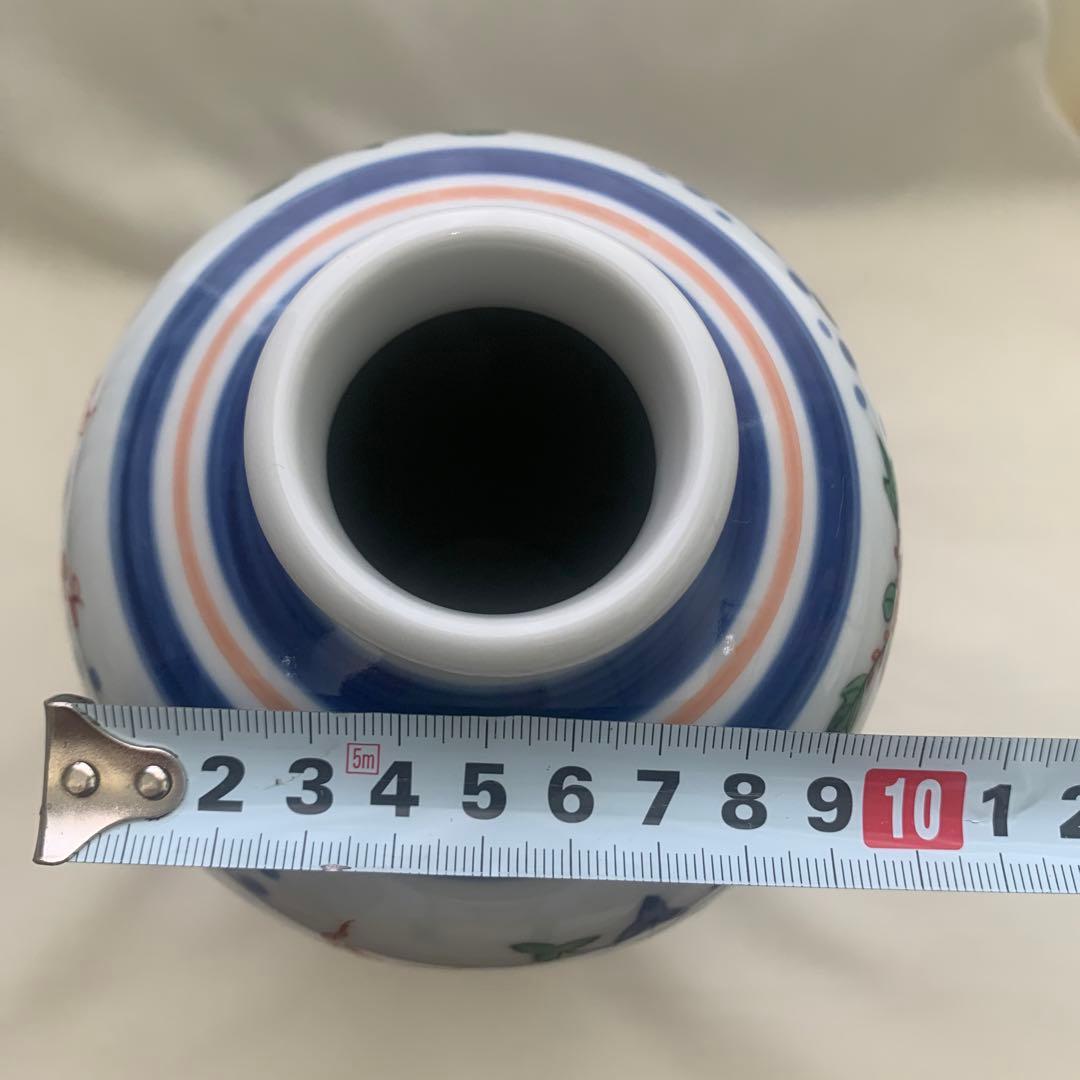 ◉本日限定◉五世　三浦竹泉　色絵遊魚紋　瓶子　花瓶　壺　共箱