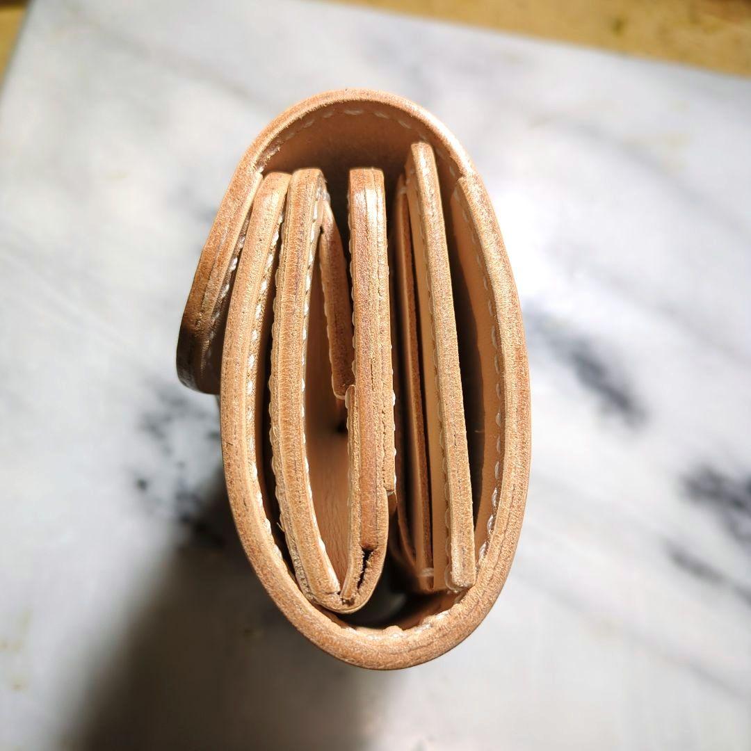 姫路ヌメ革 2つ折り財布 ショートウォレット ハンドメイド キナリ 新品 本革