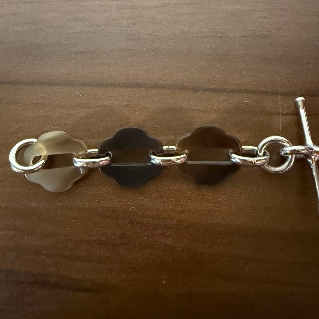 HERMES エルメス バッファローホーン シルバー Hチャーム ブレスレット