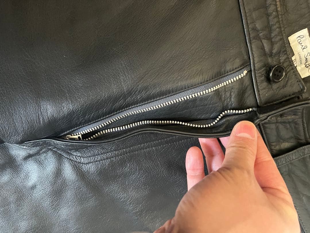 Paul Smith ブラックレザーパンツ 31サイズ