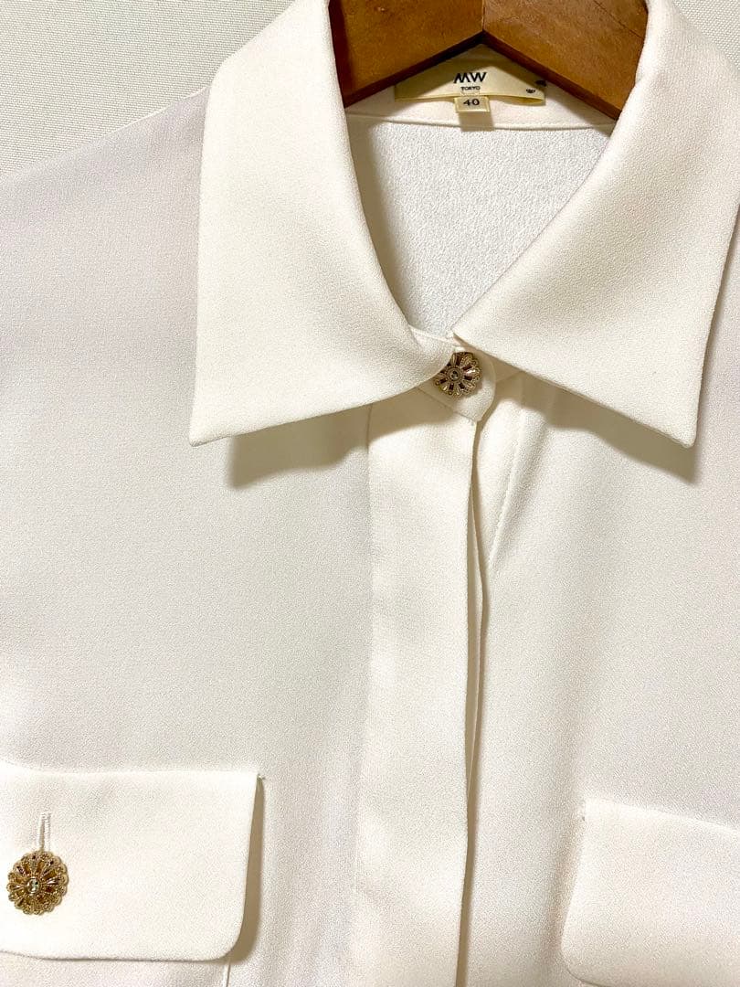 MWtokyo(エムタブリュー) ハーフスリーブビジューブラウス