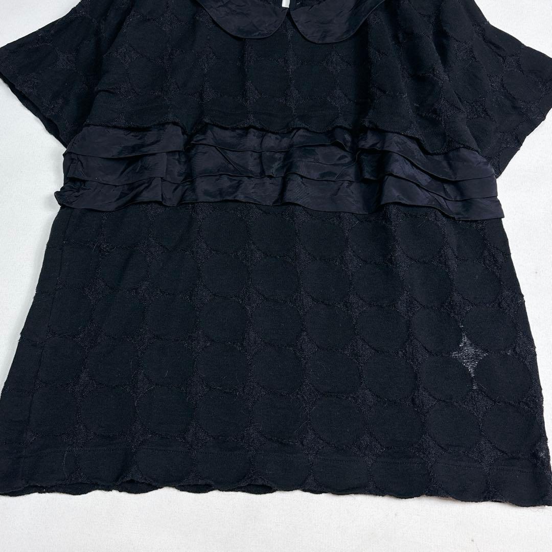 美品✨トリココムデギャルソン 丸襟ブラウス ドット レース M AD2016