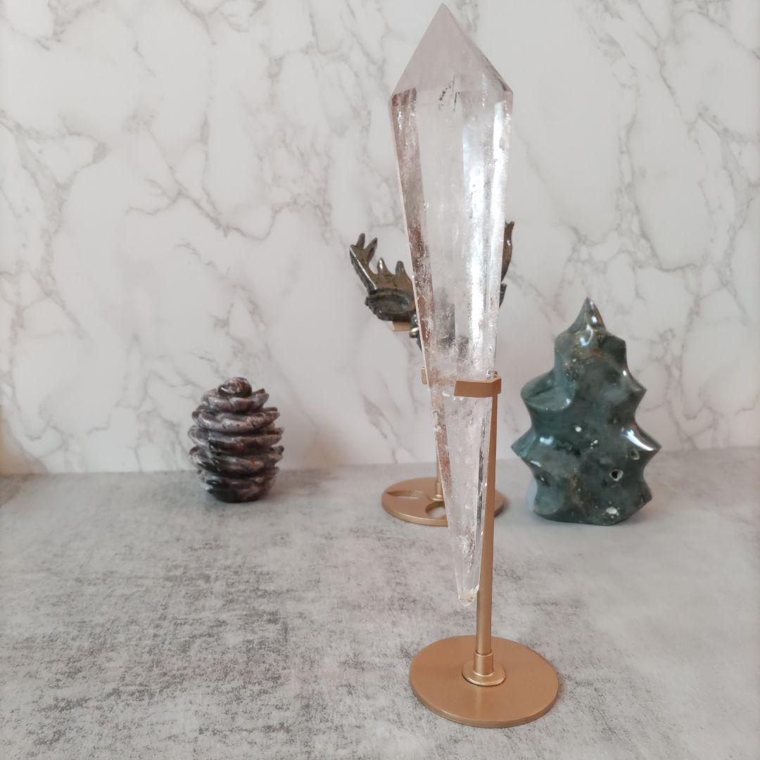 水晶　ワンド　21cm　専用スタンドセット　　 クリアクォーツ