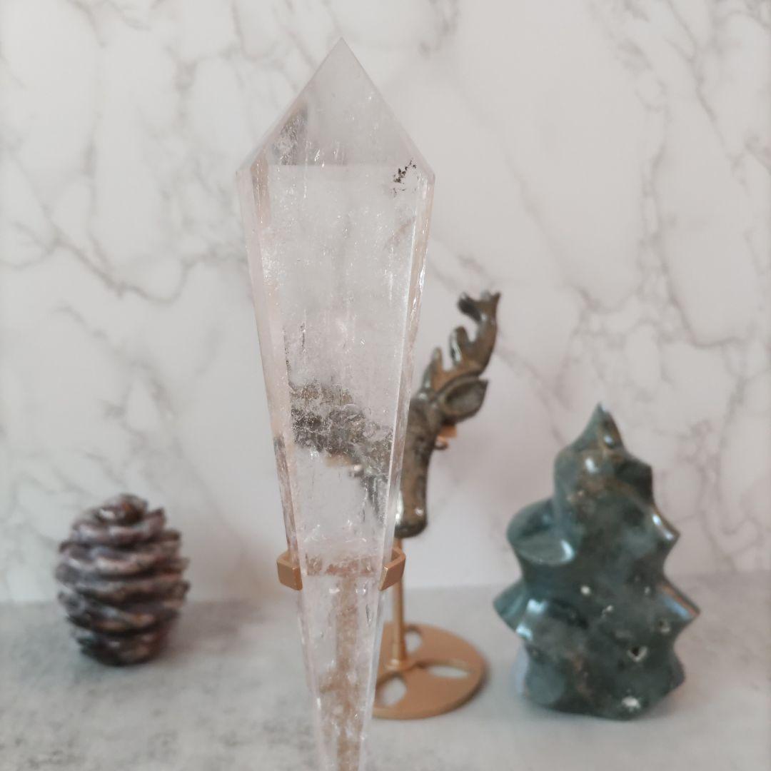 水晶　ワンド　21cm　専用スタンドセット　　 クリアクォーツ