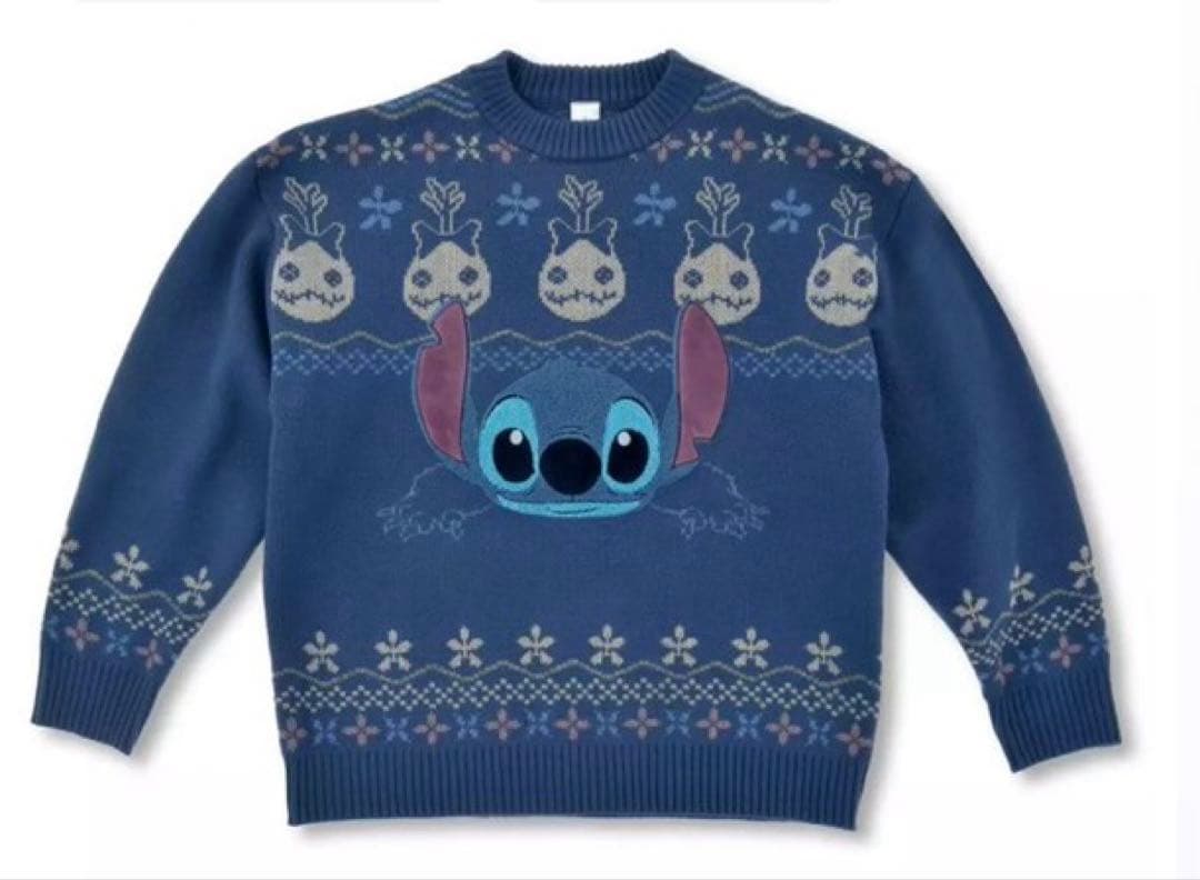 新作　ディズニーストア　スティッチ　セーター　ブルー