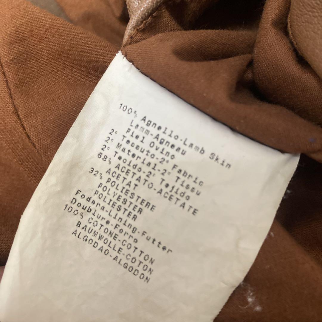 EMPORIO ARMANI ラムレザー　シングルライダースジャケット　XL